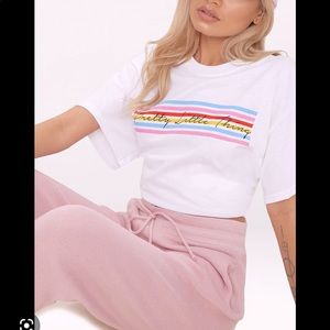 pretty little thing white rainbow tee ♡